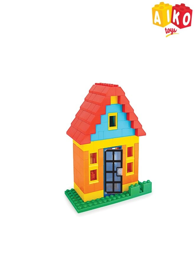 AIKO Town House Set No.2 | 144 Pcs ABS Plastic Building Blocks | Multi-Colour Construction Toy for Kids | Learning & Educational Blocks with Idea Booklet | Safe & Durable | Best Gift for Boys & Girls - Image 4